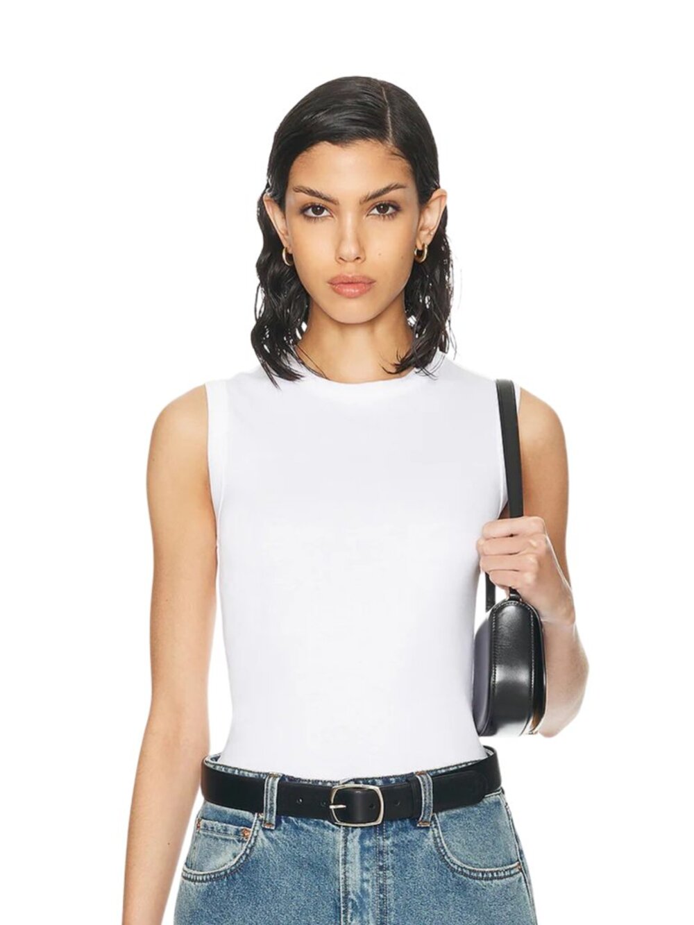 FLORE FLORE | "ESME" 100% COTTON TANK IN WHITE - Picture 2 of 5